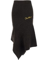 The Attico - Cable-Knit Asymmetric Skirt - Lyst