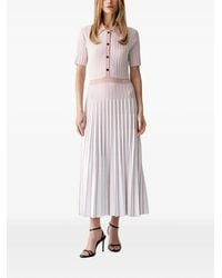 KARL LAGERFELD - Striped Pleated Dress - Lyst