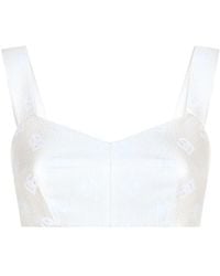 Dolce & Gabbana - Cropped-Top Mit Jacquardmuster - Lyst