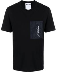Moschino - Logo-embroidered Cotton T-shirt - Lyst