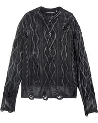 CAMPERLAB - Distressed Cable-Knit Sweater - Lyst