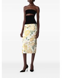 Carolina Herrera - Robe Mi-Longue À Fleurs En Jacquard - Lyst