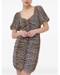 Notes Du Nord - Gerafftes Kleid mit Puffärmeln - Lyst