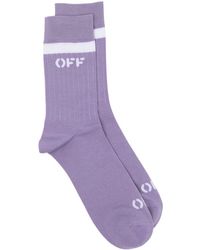 Off-White c/o Virgil Abloh - Intarsia-knit Logo Socks - Lyst