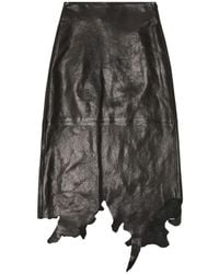 DIESEL - Jagged Hem Midi Skirt - Lyst