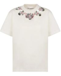 Des Phemmes - Bead-embellished crew-neck T-shirt - Lyst