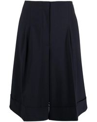 MSGM - Flared Pleated Shorts - Lyst