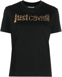 Just Cavalli - Logo-Print Cotton T-Shirt - Lyst