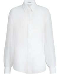 Brunello Cucinelli - Monili-Detail Silk Shirt - Lyst
