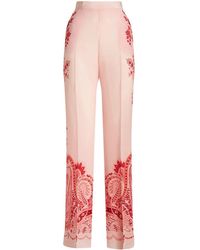Etro - Paisley-print Silk Trousers - Lyst