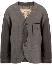 Ziggy Chen - Patchwork-Design V-Neck Jacket - Lyst