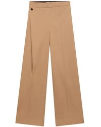 MSGM - Asymmetric Pressed-Crease High-Waisted Tailored Trousers - Lyst