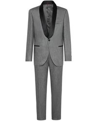 Brunello Cucinelli - Costume en lin à veste à simple boutonnage - Lyst