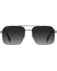 BOSS - Stainless-Steel Sunglasses With Transparent Temples - Lyst
