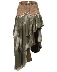 VIVAMUS - Tiered Denim Skirt - Lyst