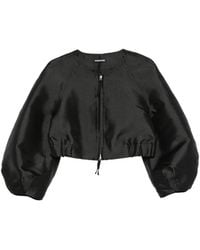 Susanne Bommer - Ruffled-Collar Cropped Blouson Jacket - Lyst