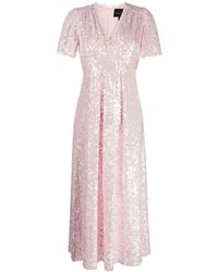Needle & Thread - Mila Sequin-embellished V-neck Midi Dress - Lyst