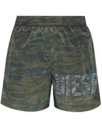 DIESEL - Camouflage-Print Swim Shorts - Lyst