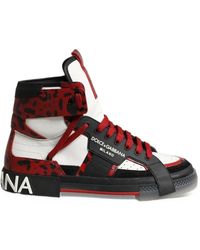 Dolce & Gabbana - Leopard-Print High-Top Sneakers - Lyst