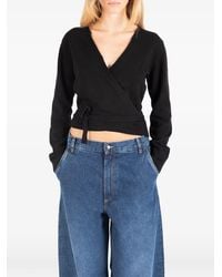 Societe Anonyme - Nicole Wrap-Style Cropped Sweater - Lyst