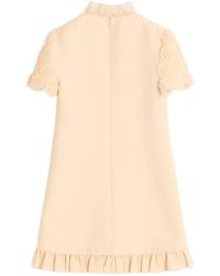 Valentino Garavani - Lace-Embellished Ruffled Mini Dress - Lyst
