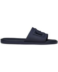 Dolce & Gabbana - Logo-embossed Cut-out Slides - Lyst