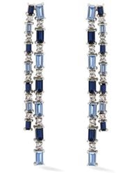Lark & Berry - Sterling Dahlia Tennis Sapphire Drop Earrings - Lyst