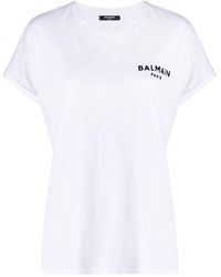 Balmain - Flock Detail T-Shirt - Lyst