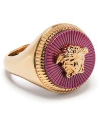Versace - Anillo con sello con motivo Medusa Head - Lyst