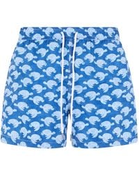 Fedeli - Turtle-Print Drawstring Swim Shorts - Lyst