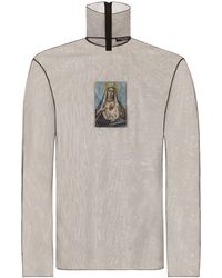 Dolce & Gabbana - Camicia semi trasparente con stampa grafica - Lyst