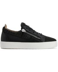 Giuseppe Zanotti - Frankie Crochet-Panelled Sneakers - Lyst