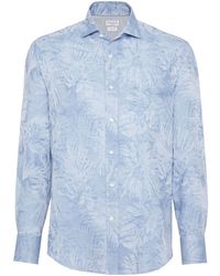 Brunello Cucinelli - Palm Springs-jacquard Shirt - Lyst