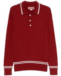 Baracuta - Cable-Knit Striped Polo Shirt - Lyst