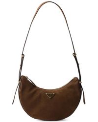 Prada - Arqué Small Nubuck Leather Bag - Lyst