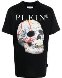 Philipp Plein - T-shirt Met Doodskopprint - Lyst