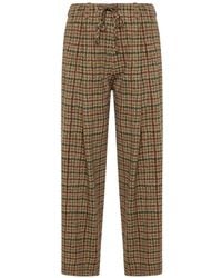 Pierre Louis Mascia - Dylan Houndstooth-Pattern Wide-Leg Trousers - Lyst