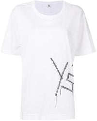 Y's Yohji Yamamoto - Embroidered Fire-Print Short-Sleeve T-Shirt - Lyst