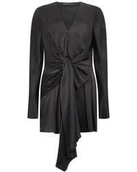 Alberta Ferretti - Bow-Detail Asymmetrical Blouse - Lyst