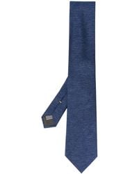 Canali Texturierte Seidenkrawatte - Blau