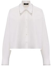 Fabiana Filippi - Monili-Embellished Cropped Shirt - Lyst
