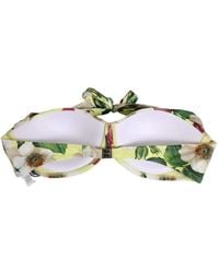 Dolce & Gabbana - Floral-Print Halterneck Bikini Top - Lyst