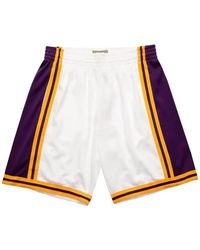 Mitchell & Ness - Los Angeles Lakers 1984-85 Striped Swingman Reload Shorts - Lyst