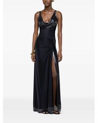Rabanne - Mesh-Panel Cowl-Neck Maxi Dress - Lyst