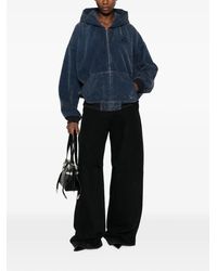 Alexander Wang - Logo-Embroidered Hooded Denim Jacket - Lyst