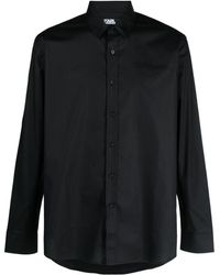 Karl Lagerfeld - T-shirt en coton stretch à logo brodé - Lyst