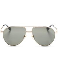 Gucci - Web-detail Pilot-frame Sunglasses - Lyst