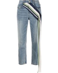 Hellessy Onokun Silk-grosgrain Ribbon Jeans - Blue