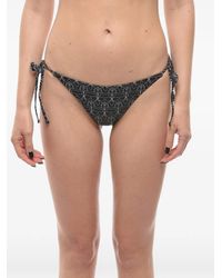 KARL LAGERFELD - Logo-Print Side-Tie Bikini Briefs - Lyst