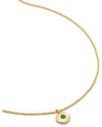 Monica Vinader - 18Kt Recycled Vermeil Birthstone Emerald Pendant Necklace - Lyst
